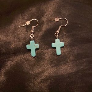 Small cross earrings